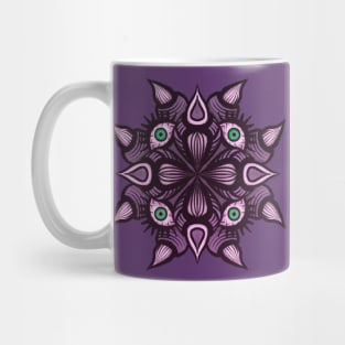 Symmetrical Demonic Creature Purple Horror Art Mug